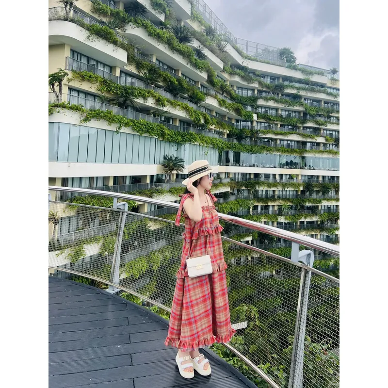 Đầm yếm xanh sz S 1059342