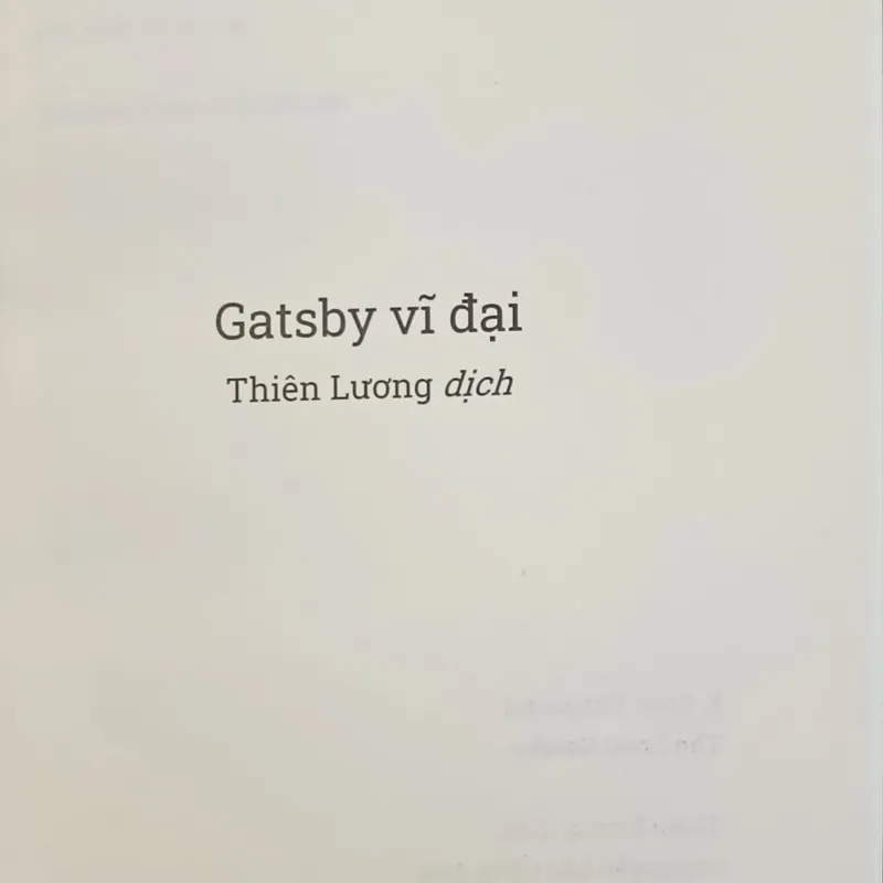 Gatsby vĩ đại (Thiên Lương dịch) 588811