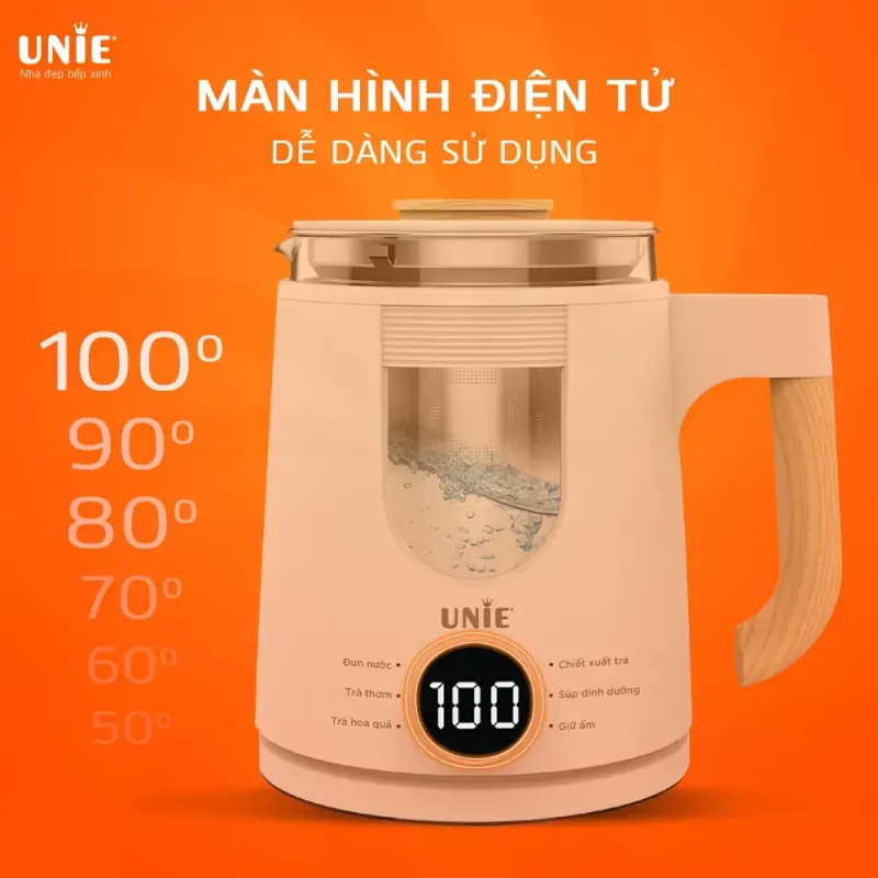 Ấm siêu tốc đa năng 6in1 UNIE UEK1081W màn hình hiển thị điện tử 792313