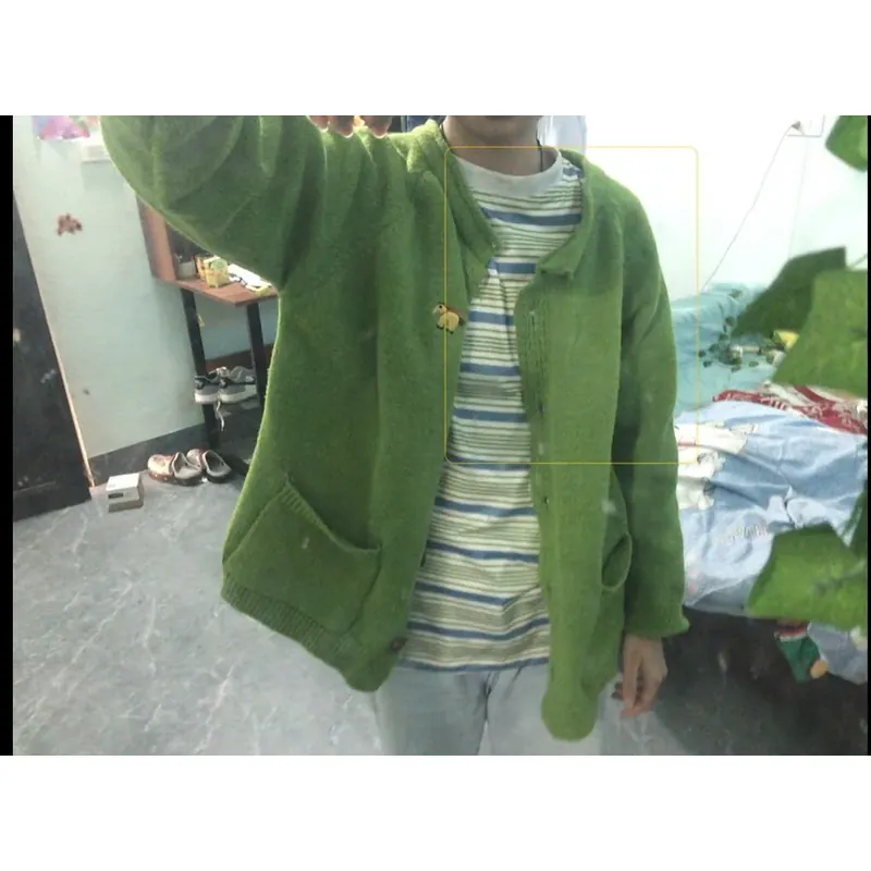 áo khoác len dệt kim xanh lá  719200