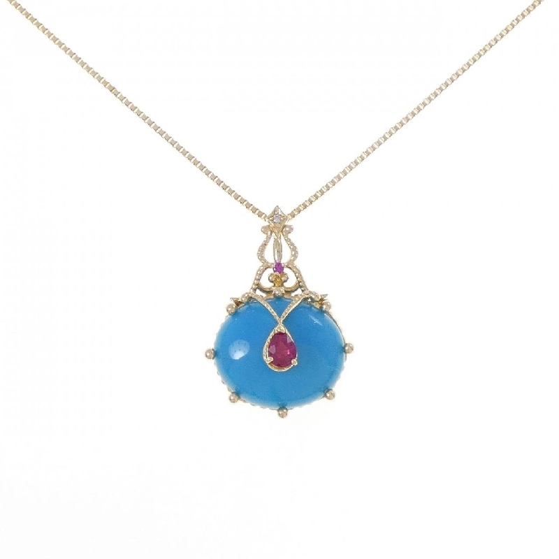 K18YG Đá màu Dây chuyền - Hàng hiệu Chính hãng 858257