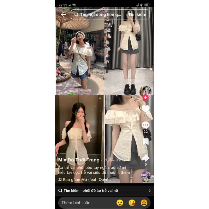 Áo trễ vai tay bồng 780300