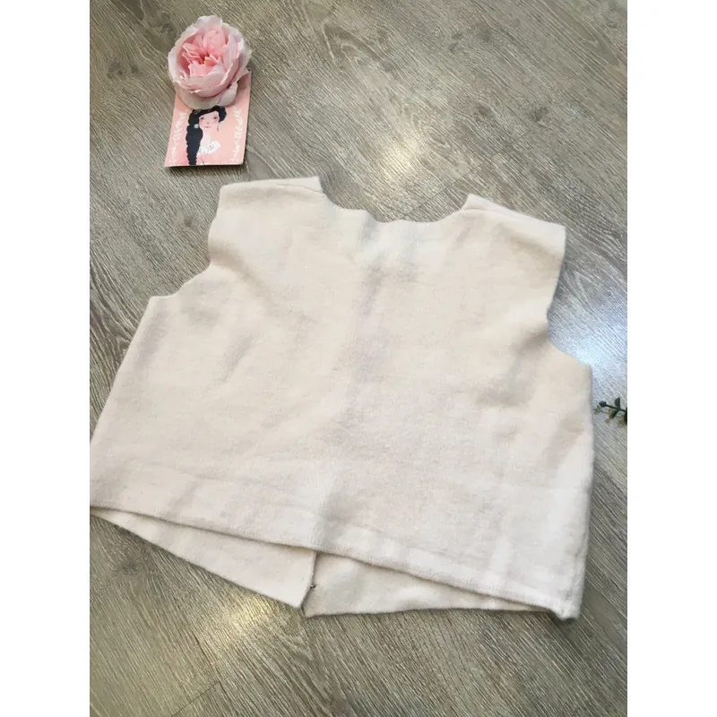 [2nd Tuyển Nhật] Áo len ghilê croptop len lông tho? màu kem siêu mịn style hottrend Nhật 695569