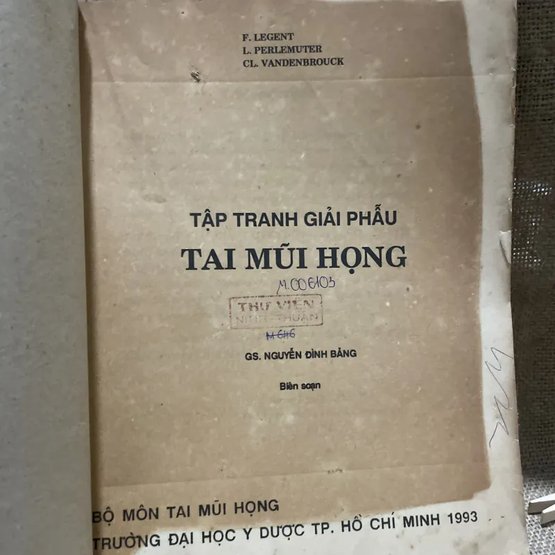Tập tranh giải phẫu tai mũi họng -GS NGUYỄN ĐÌNH BẢNG BIÊN SOẠN-210 trang khổ lớn  799809