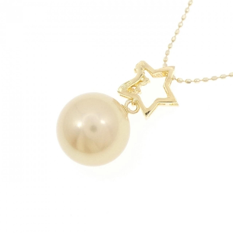 K18YG/K10YG Ngôi sao Ngọc trai trắng Dây chuyền 10.3mm - Hàng hiệu Chính hãng 860994