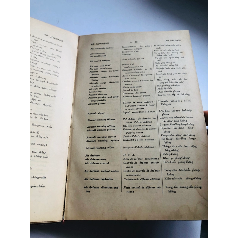 📚 TỪ ĐIỂN QUÂN SỰ MỸ – PHÁP – VIỆT  bìa cứng, 452 trang (đủ trang), Năm xuất bản: 1959 552526