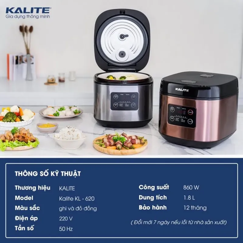 Nồi cơm điện đa năng Kalite KL-620 – Tiết kiệm điện, nấu nhanh, giữ ấm lâu 597129