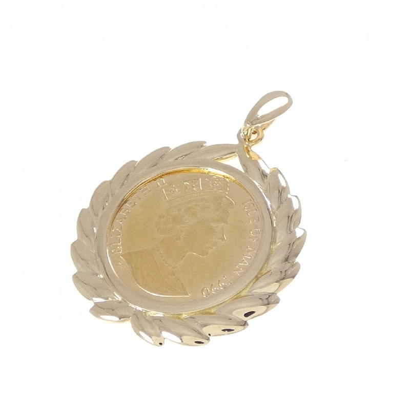 K18YG(枠) Đồng xu mặt dây chuyền - Hàng hiệu Authentic 865324