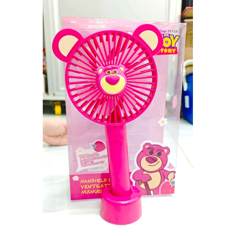 Quạt Cầm Tay Lớn Gấu Dâu 524164