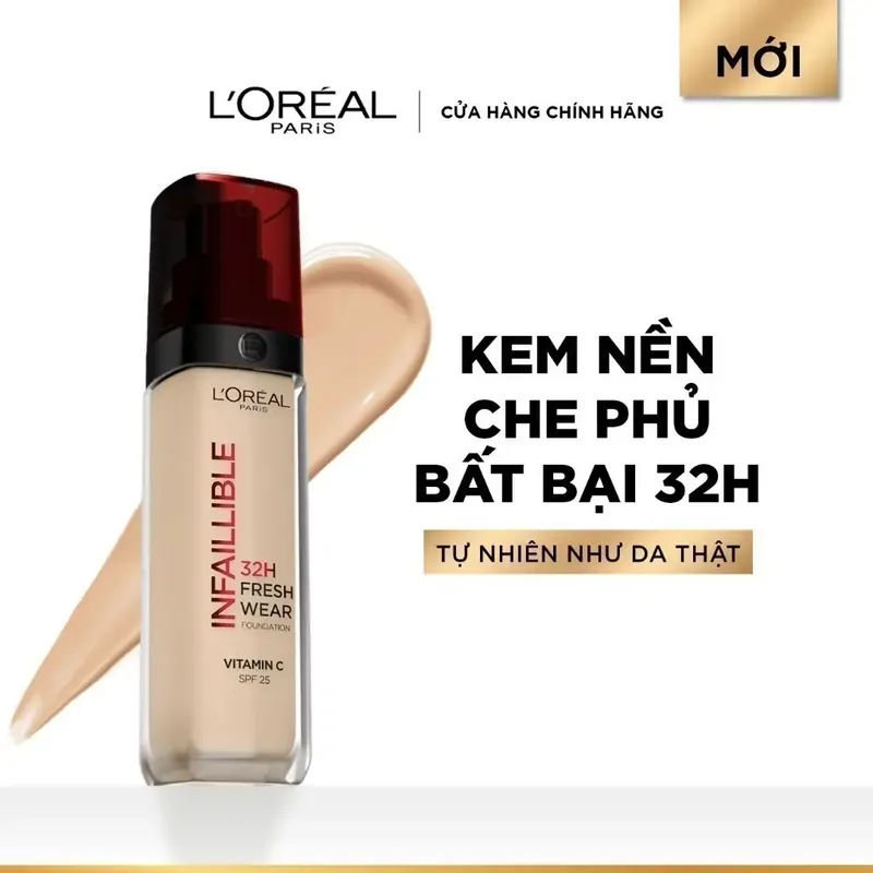 0Kem nền che phủ bất bại 32H,  L’Oréal Paris Infaillible 32H Foundation Vitamin 697850