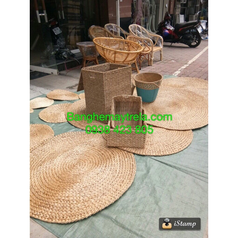 Thảm lục bình tròn tráng trí decor 490469
