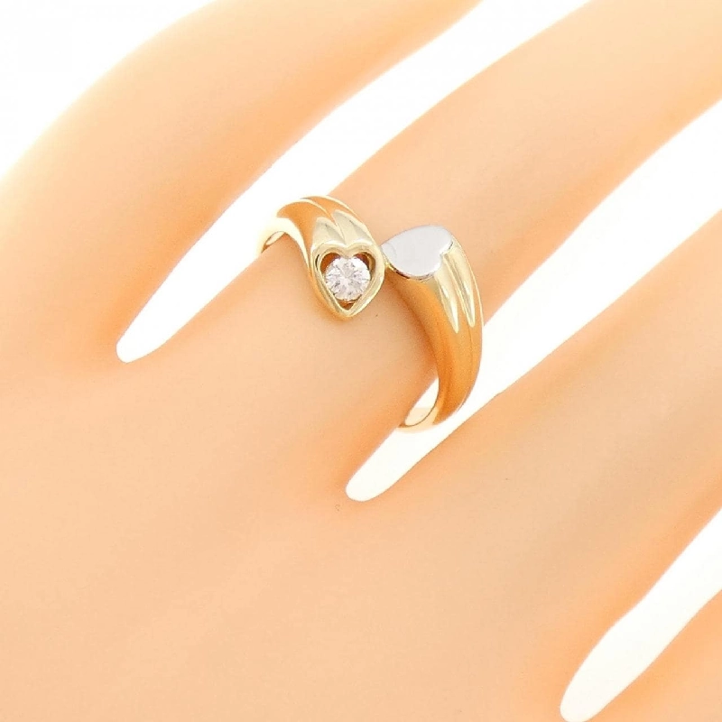 Nhẫn kim cương hình trái tim K18YG/PT 0.10CT 673154