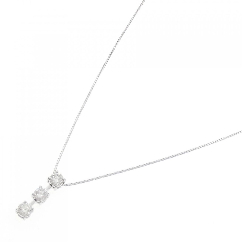 K18WG Dây chuyền kim cương ba viên 0.60CT - Hàng hiệu Chính hãng 860742