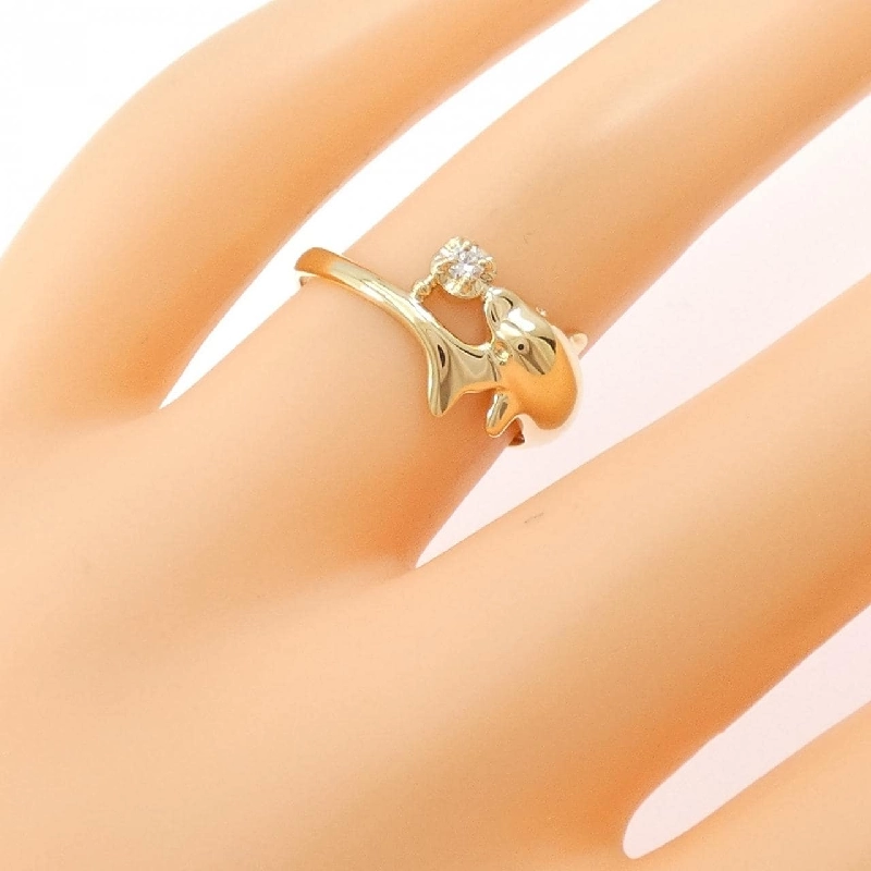 Nhẫn kim cương K18YG Dolphin 0.04CT - Hàng hiệu Authentic 852236