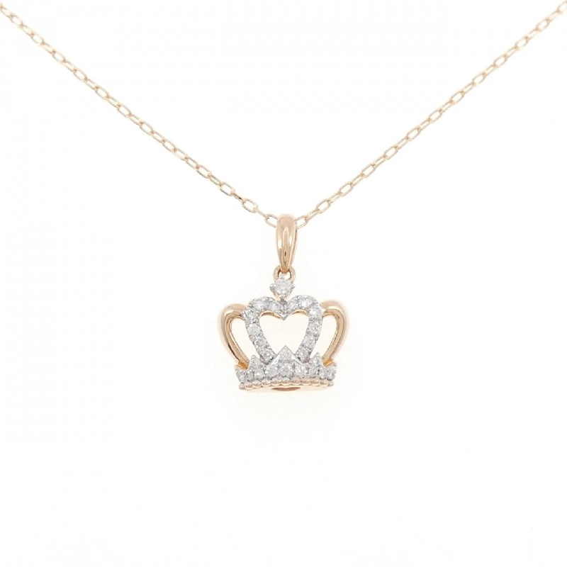 750PG/750WG/K18PG Vương miện Dây chuyền Kim cương 0.12CT - Hàng hiệu Chính hãng 863562