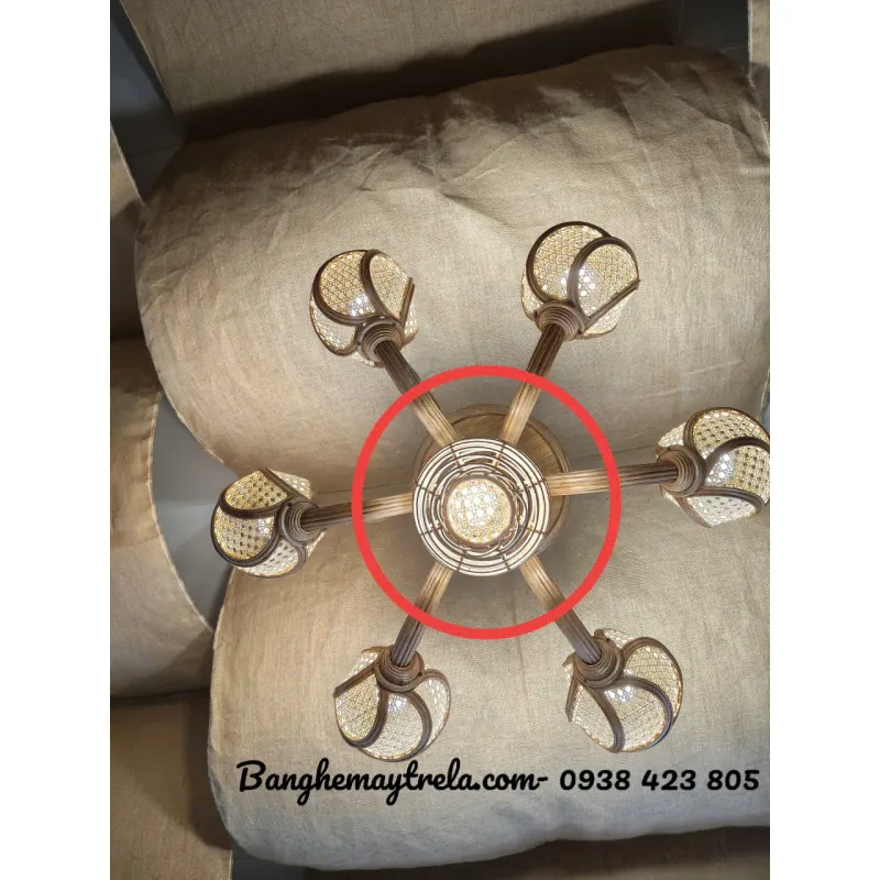 Đèn chùm thả trần mây tre 577532