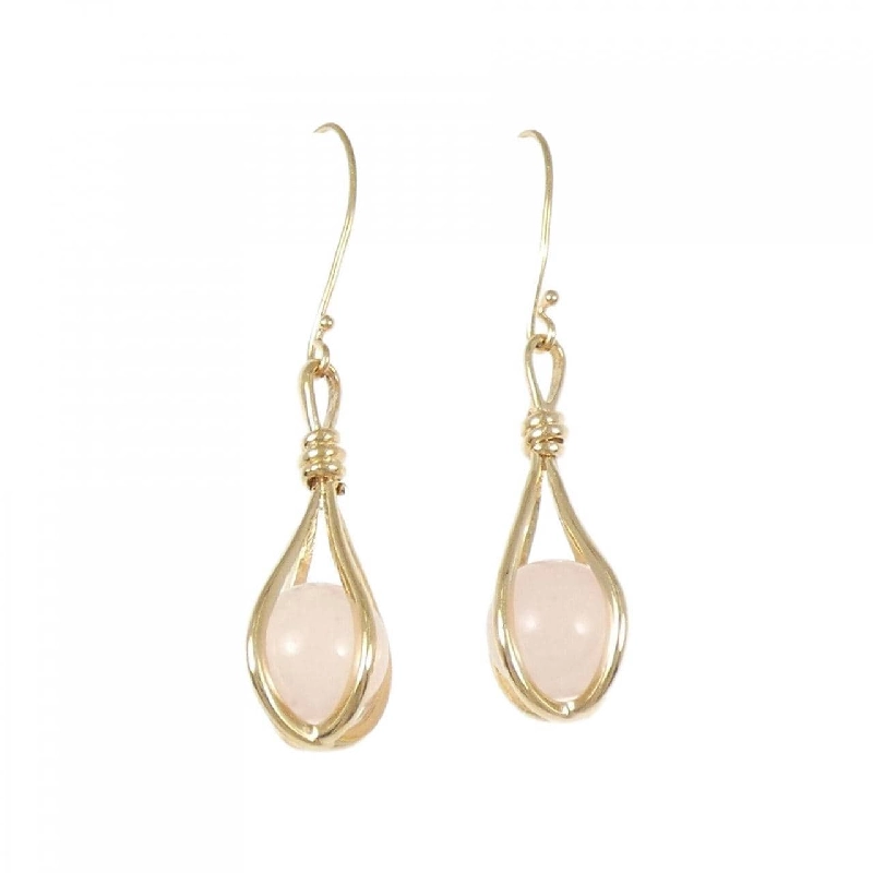 K18YG Bông tai đá hồng - Hàng hiệu Chính hãng 867968