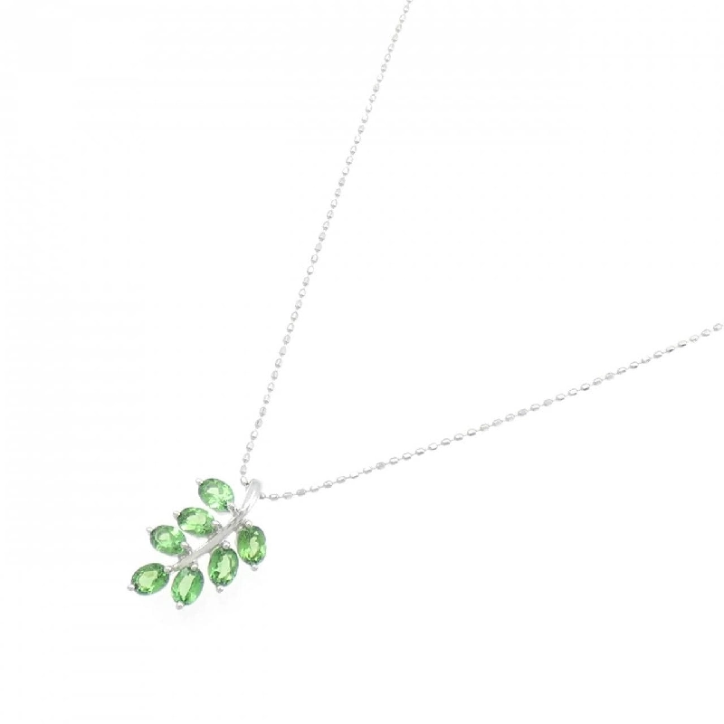 K18WG Lá Ngọc Lục Bảo Xanh Garnet Dây Chuyền 0.80CT - Hàng hiệu Chính Hãng 857734