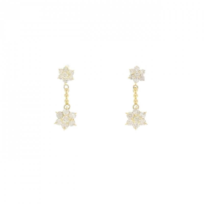 Bông tai kim cương K18YG hình hoa 1.00CT - Hàng hiệu Chính hãng 871464