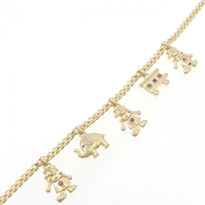 K18YG Vòng tay đá màu - Hàng hiệu Chính hãng 873053