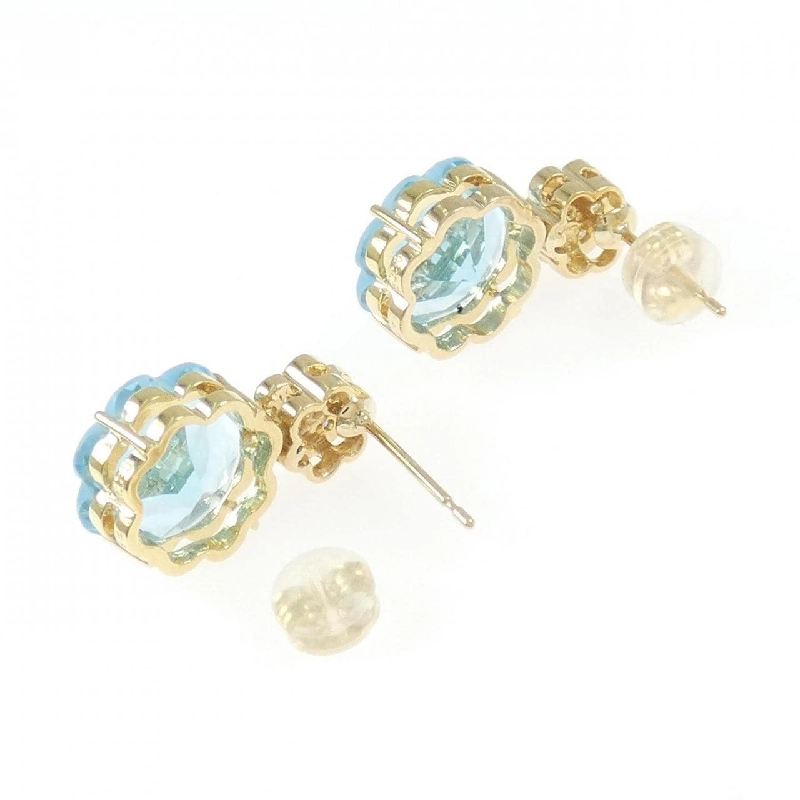 K18YG Blue Topaz Bông tai 8.89CT - Hàng hiệu Chính hãng 862880