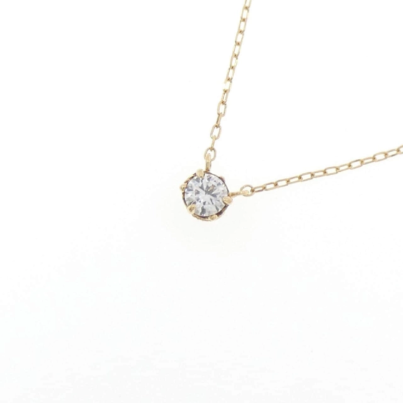 K18YG Solitaire Diamond Necklace 0.10CT - Hàng hiệu Authentic 857182
