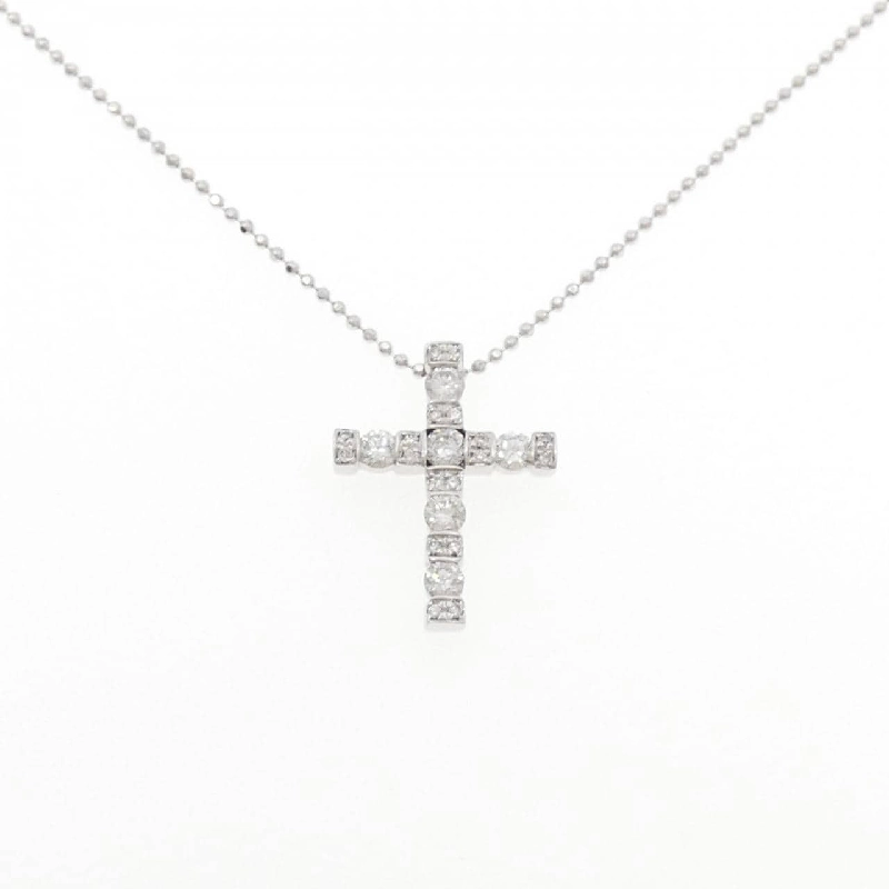 K18WG Dây chuyền kim cương chéo 0.72CT - Hàng hiệu chính hãng 859797