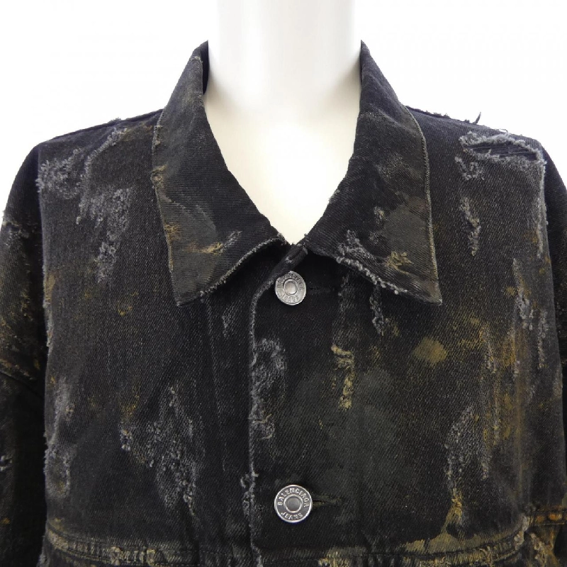 Áo khoác denim oversized siêu phá hủy BALENCIAGA 748022 TBP47 UNISEX - Hàng hiệu Authentic 887510