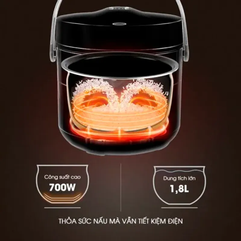 Nồi cơm điện KALITE KRC8018 lòng gốm Ceramic chống dính chống xước 781748