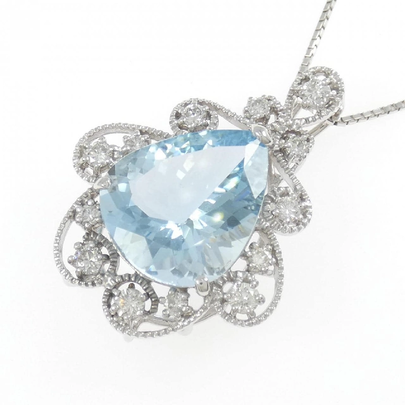 K18WG Aquamarine Necklace 10.79CT - Hàng hiệu Authentic 857676