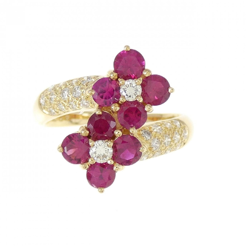 Nhẫn ruby K18YG hoa 1.08CT 672765