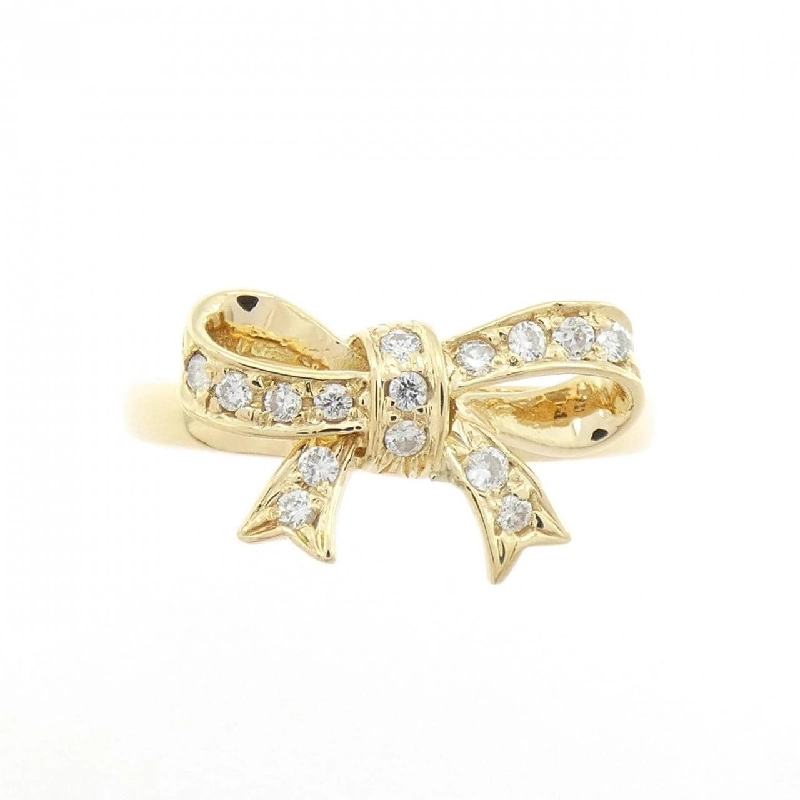 Nhẫn kim cương 18KYG hình ruy băng 666929