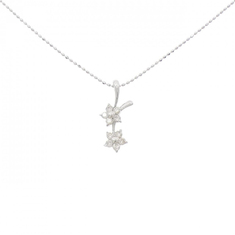 K18WG Hoa Tai Kim Cương Dây Chuyền 0.26CT - Hàng hiệu Chính hãng 861293