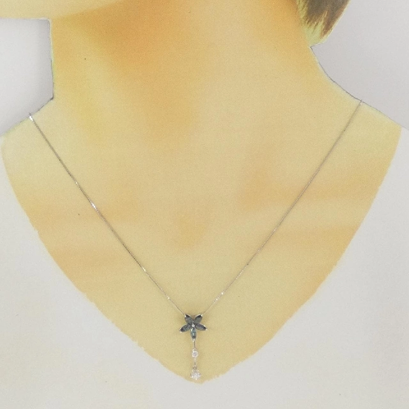 Dây chuyền hoa Alexandrite PT900/K18WG 1.16CT - Hàng hiệu Chính hãng 861460