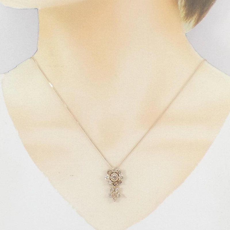 K18PG Hoa Kim Cương Dây Chuyền 2.00CT - Hàng hiệu Chính hãng 858431