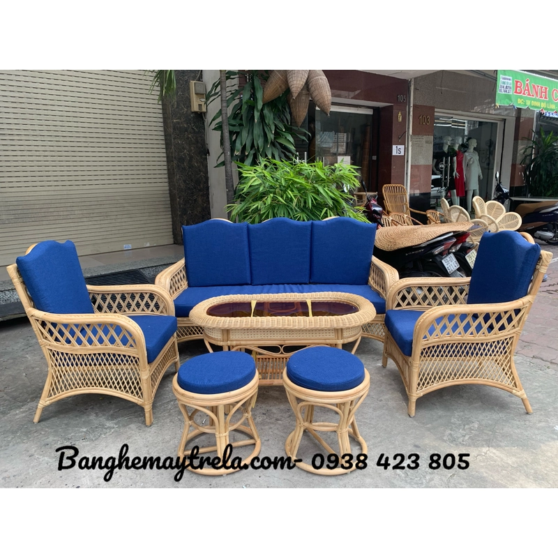 Bộ bàn ghế sofa mây phòng khách 458215