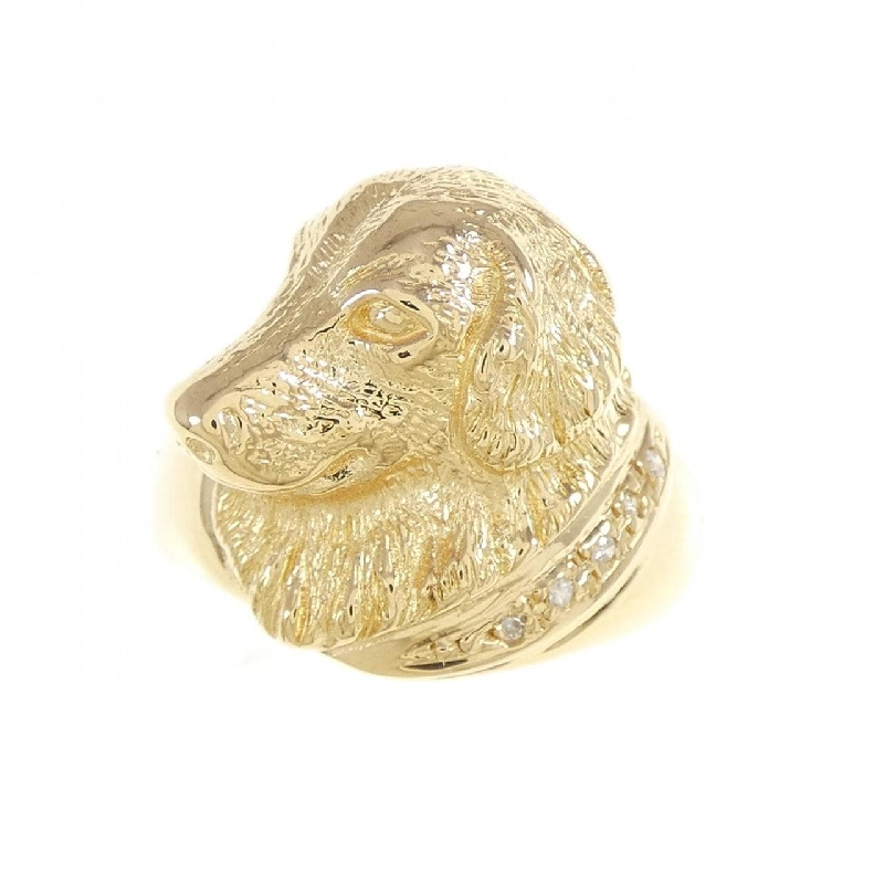 Nhẫn kim cương K18YG hình chó 0.02CT 669827