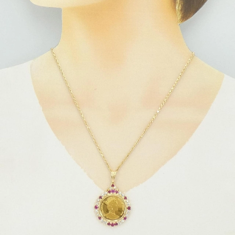 K18YG(枠) Ruby Coin Necklace - Hàng hiệu Authentic 856185