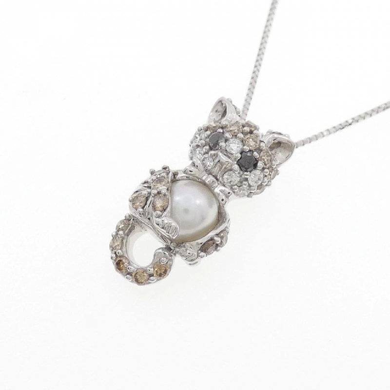 K18WG Dây chuyền ngọc trai Akoya - Hàng hiệu Authentic 861161