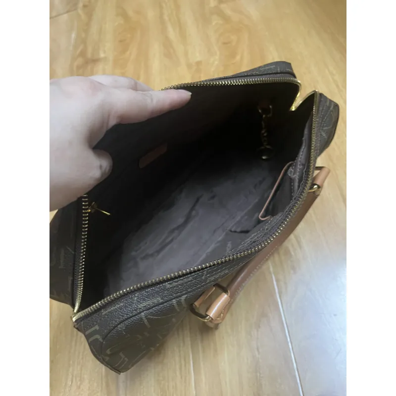 Túi nữ phom trống 30*17*8 da thật & canvas 2hand 1017582