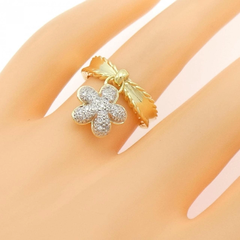 Nhẫn kim cương hoa K18YG/PT900 0.17CT - Hàng hiệu chính hãng 847785