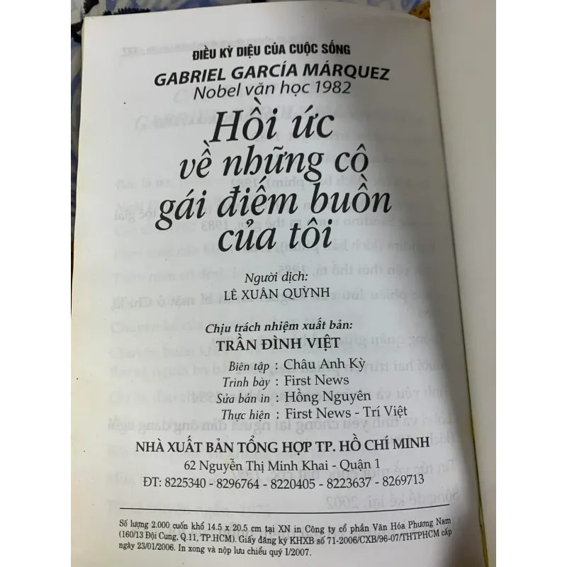 Hồi Ức Về Những Cô Gái Điếm Buồn Của Tôi - Gabriel Garcia Marquez 927586