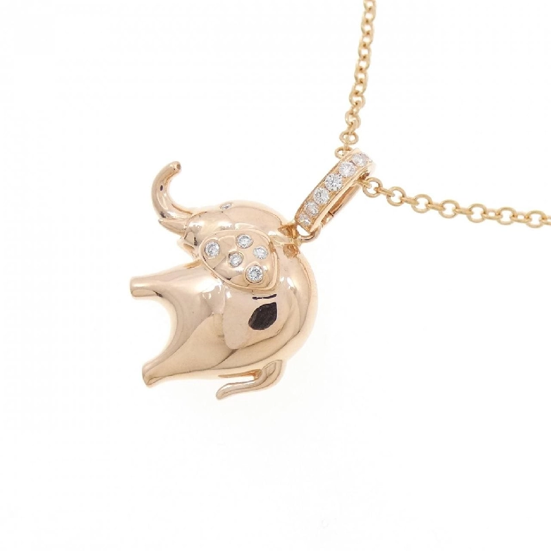 K18PG Vòng cổ kim cương voi 0.08CT - Hàng hiệu Chính hãng 867198