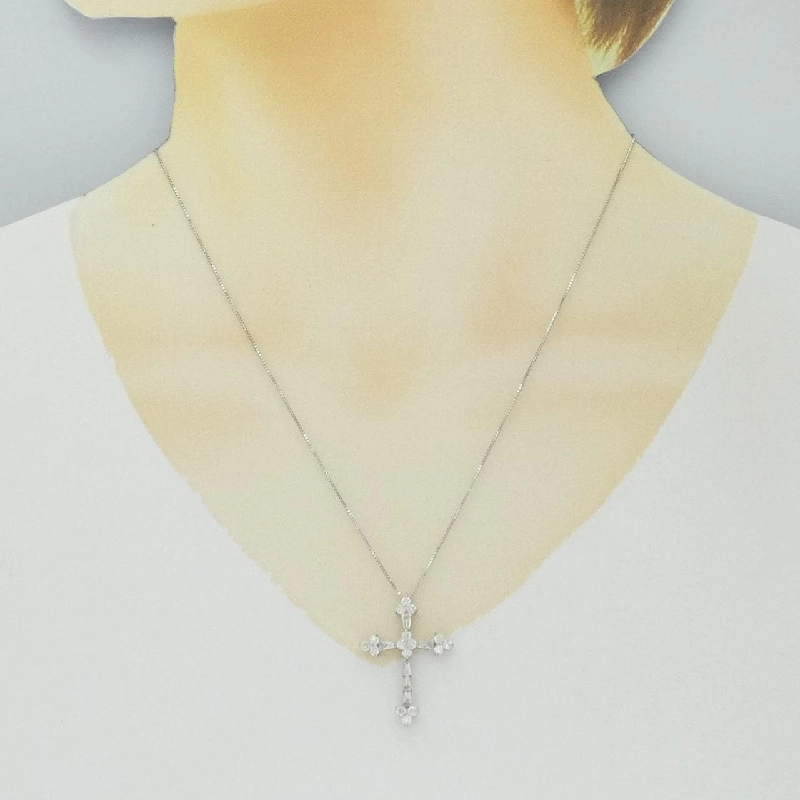 K18WG Dây chuyền kim cương hình chữ thập 1.00CT - Hàng hiệu Chính hãng 861339