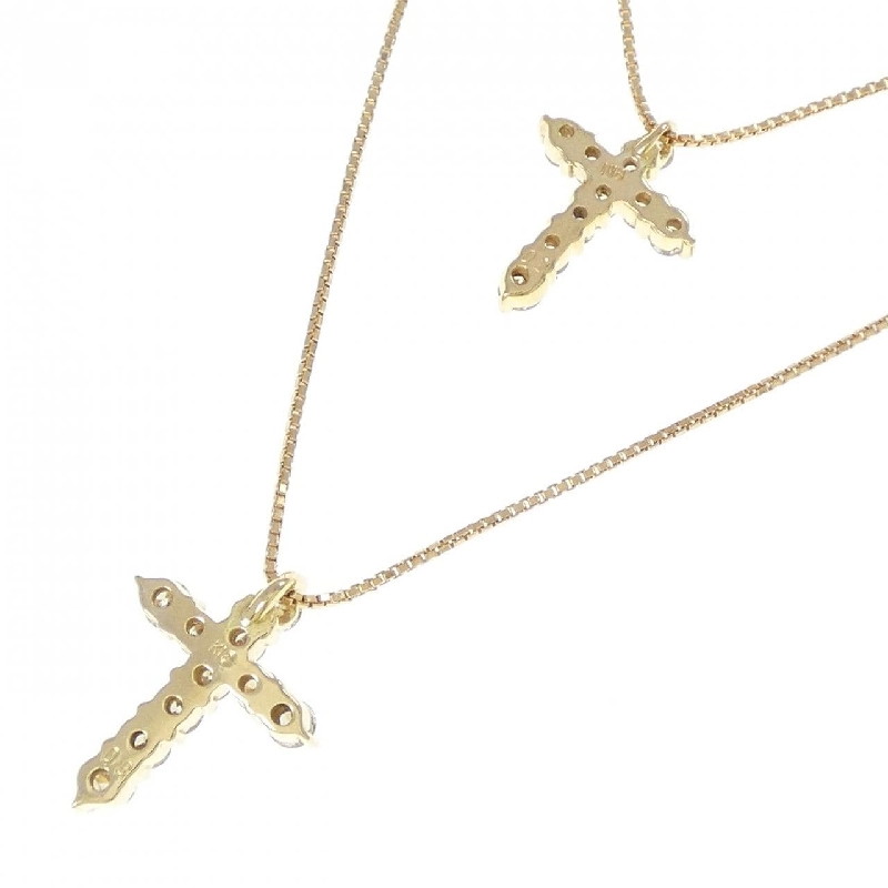 K18YG Dây chuyền kim cương chéo 0.2CT - Hàng hiệu Chính hãng 857743