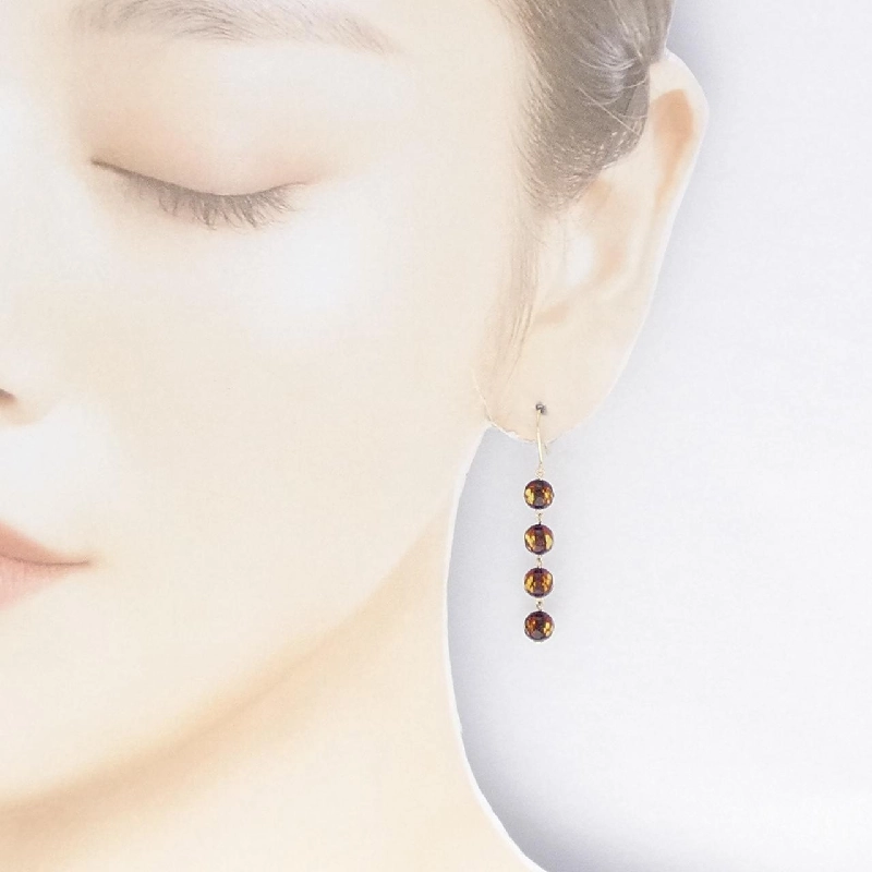 K18YG Bông tai hổ phách - Hàng hiệu Authentic 868609