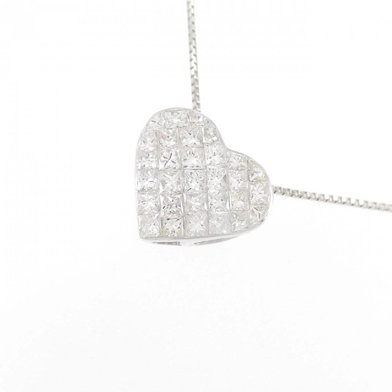 K18WG Dây chuyền kim cương hình trái tim - Hàng hiệu Chính hãng 866511