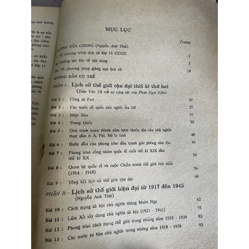 Sách giáo khoa lịch sử 11 - NGUYỄN ANH THÁI - TRẦN VĂN TRỊ - NGUYỄN THỪA HÝ, 1991 748553