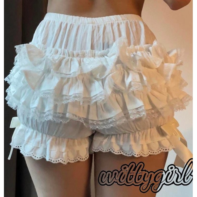 Quần đùi ren nơ trắng tiểu thư công chúa ulzzang freesize 80080