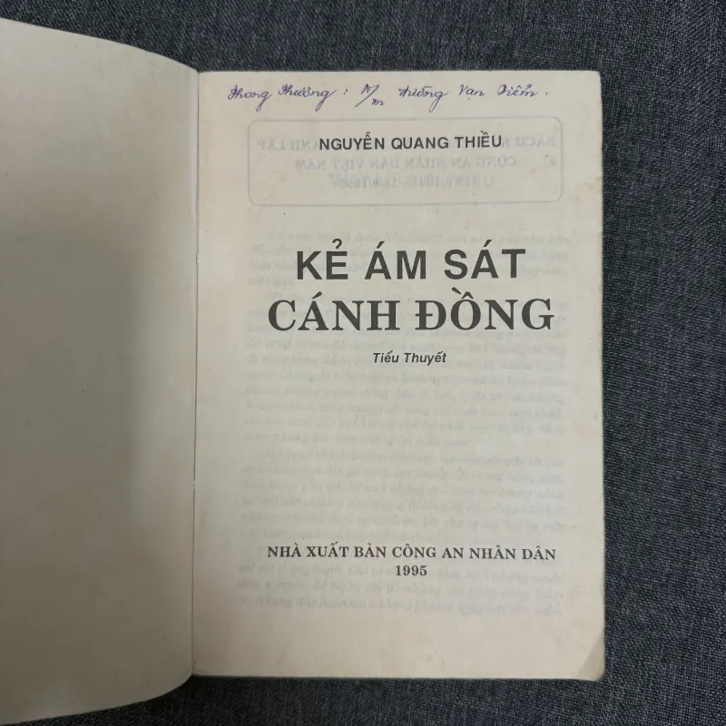 Kẻ ám sát cánh đồng - Nguyễn Quang Thiều 907612